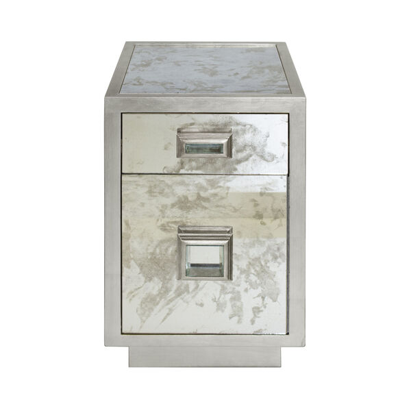 Silver Leaf and Antique Mirror Side Table, image 2